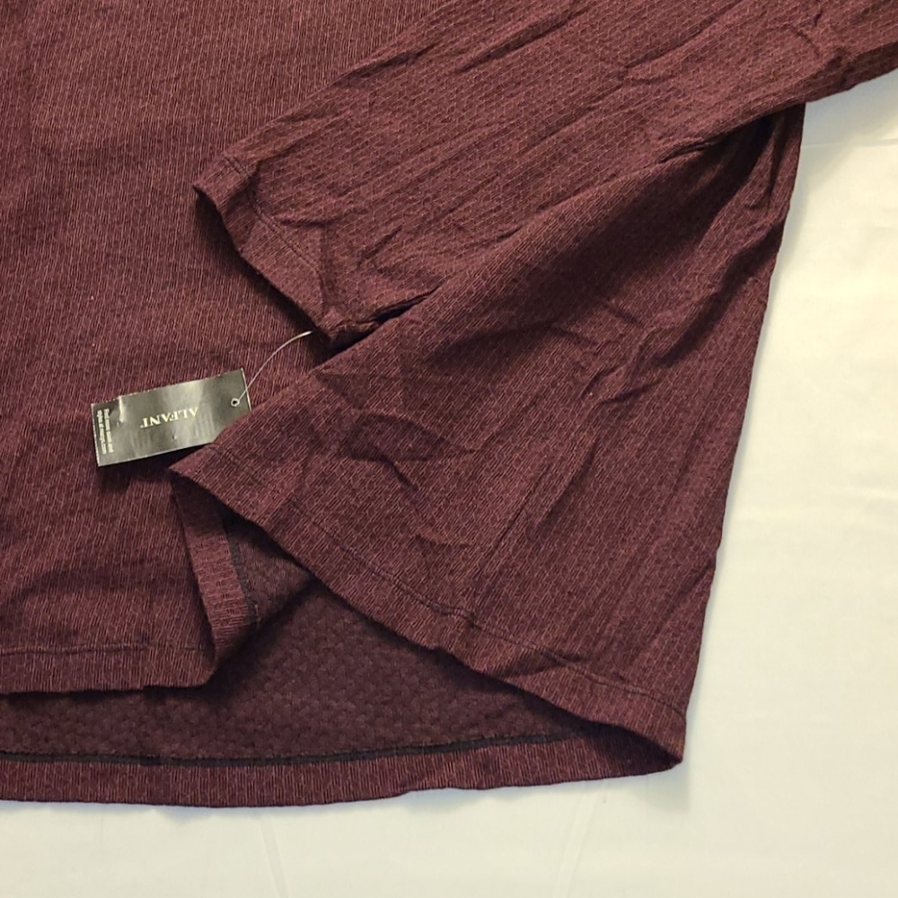 Alfani long-sleeve V-neck fire red tee - Picture 9 of 16